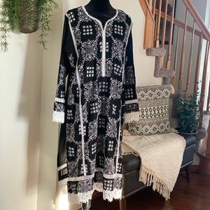 Black&white chicken kari kurta